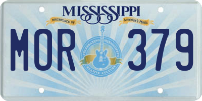 MS license plate MOR379