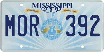 MS license plate MOR392