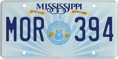 MS license plate MOR394