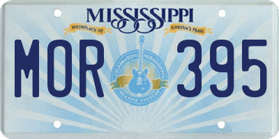 MS license plate MOR395
