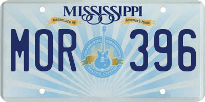 MS license plate MOR396