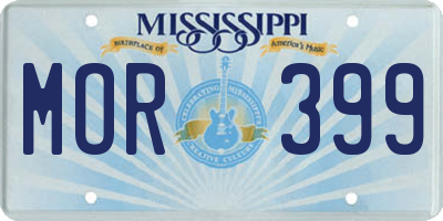 MS license plate MOR399