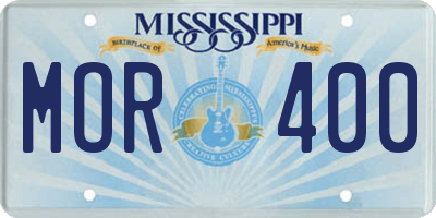 MS license plate MOR400