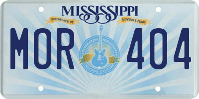 MS license plate MOR404