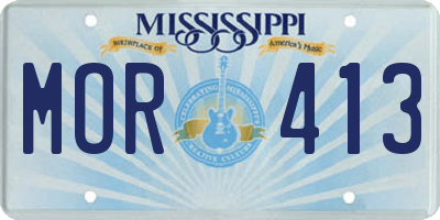 MS license plate MOR413