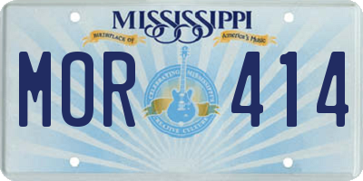 MS license plate MOR414