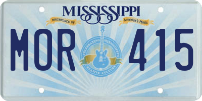 MS license plate MOR415