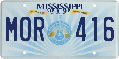 MS license plate MOR416