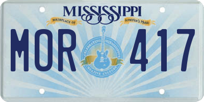 MS license plate MOR417