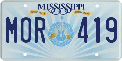 MS license plate MOR419