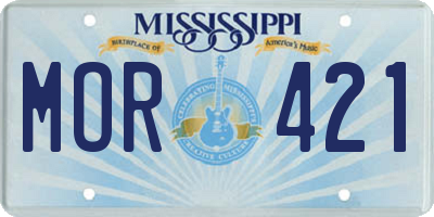 MS license plate MOR421