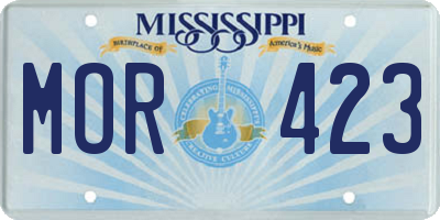 MS license plate MOR423