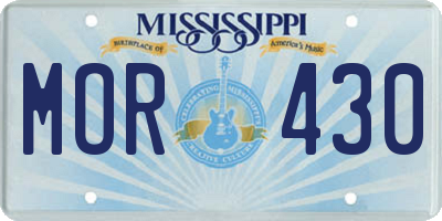 MS license plate MOR430