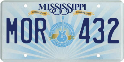 MS license plate MOR432