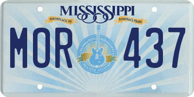 MS license plate MOR437