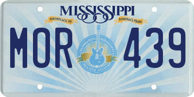MS license plate MOR439