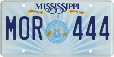 MS license plate MOR444