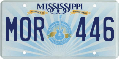 MS license plate MOR446