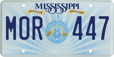MS license plate MOR447