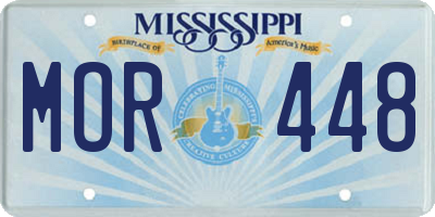 MS license plate MOR448