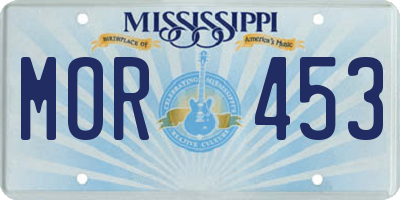 MS license plate MOR453