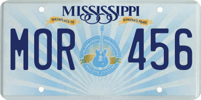 MS license plate MOR456
