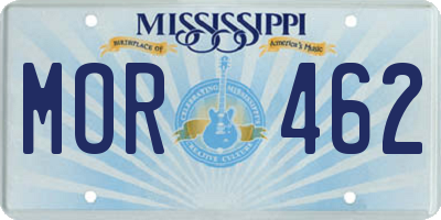 MS license plate MOR462