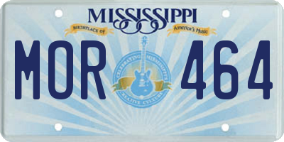 MS license plate MOR464
