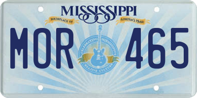 MS license plate MOR465