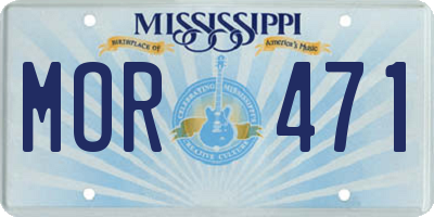 MS license plate MOR471