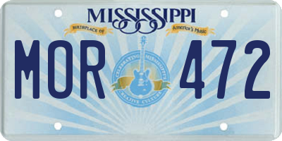 MS license plate MOR472