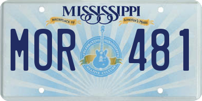 MS license plate MOR481