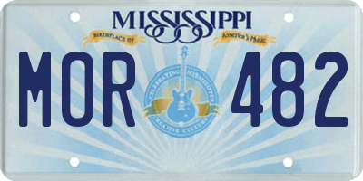 MS license plate MOR482