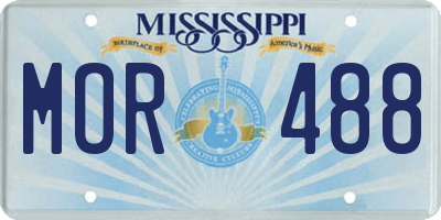 MS license plate MOR488