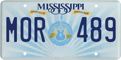 MS license plate MOR489