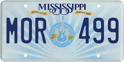 MS license plate MOR499