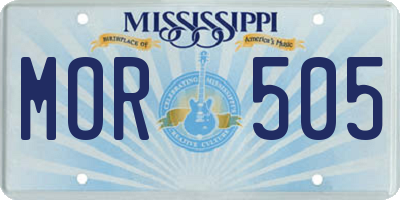 MS license plate MOR505