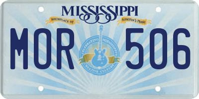 MS license plate MOR506