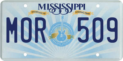 MS license plate MOR509