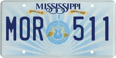 MS license plate MOR511