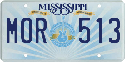 MS license plate MOR513