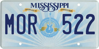 MS license plate MOR522