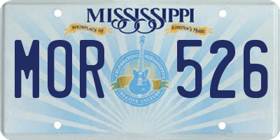 MS license plate MOR526
