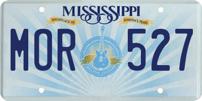 MS license plate MOR527
