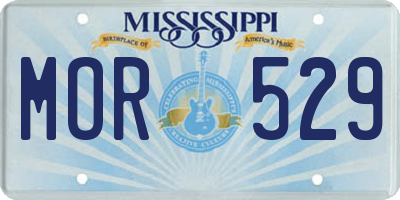 MS license plate MOR529