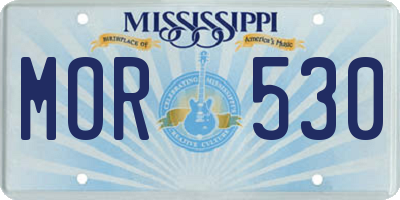MS license plate MOR530