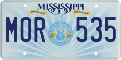 MS license plate MOR535