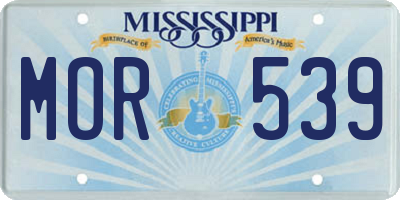 MS license plate MOR539