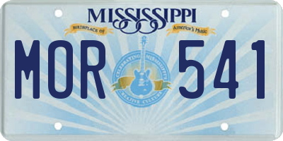MS license plate MOR541