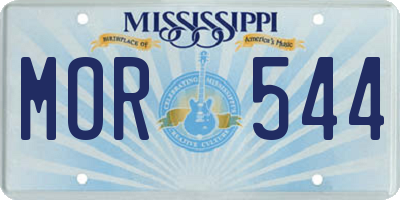 MS license plate MOR544